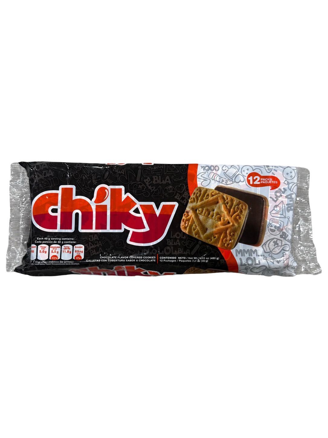 Galletas Chiky con Cobertura Sabor Chocolate Pack 12 Unidades
