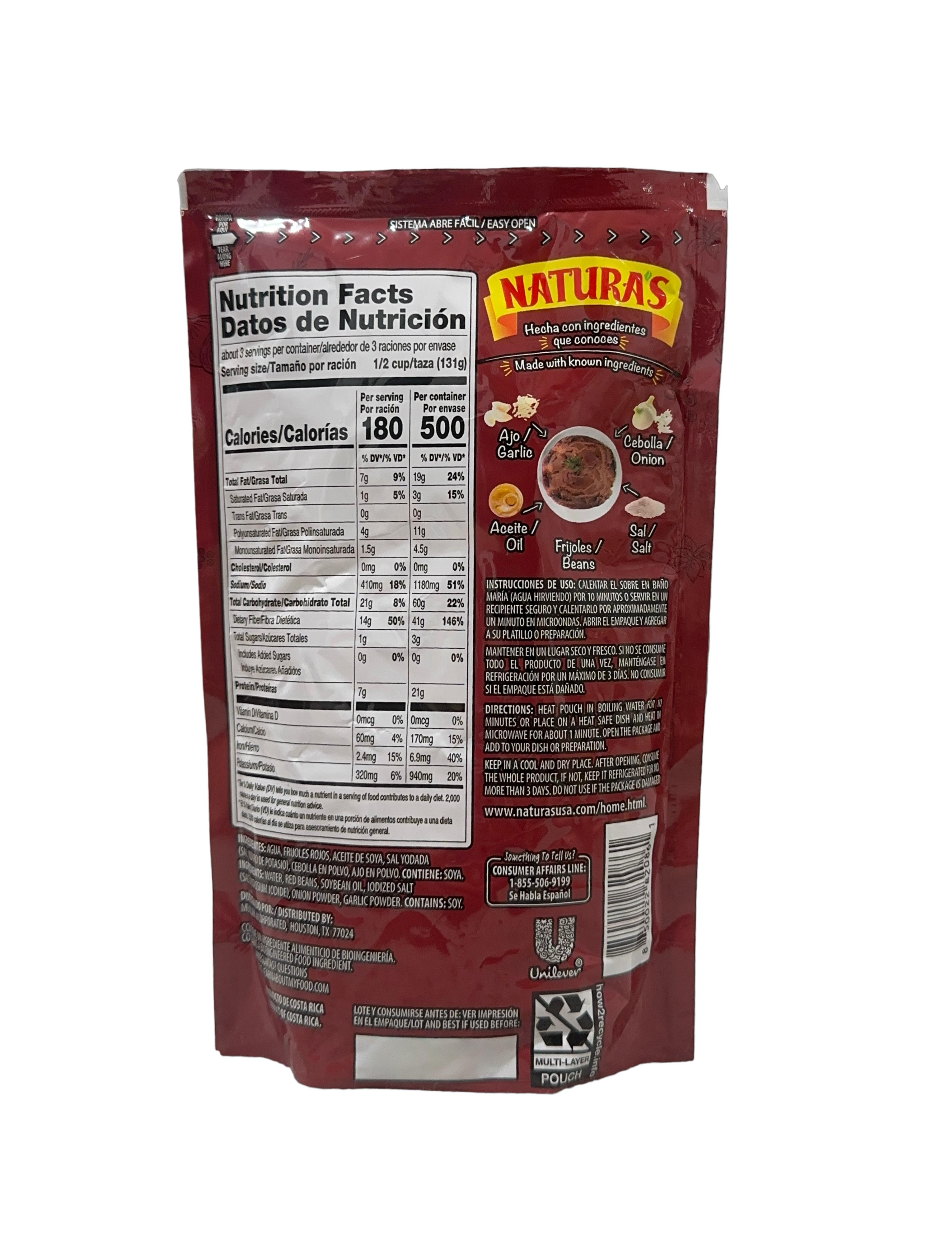 Frijoles Rojos Volteados Naturas 380 g