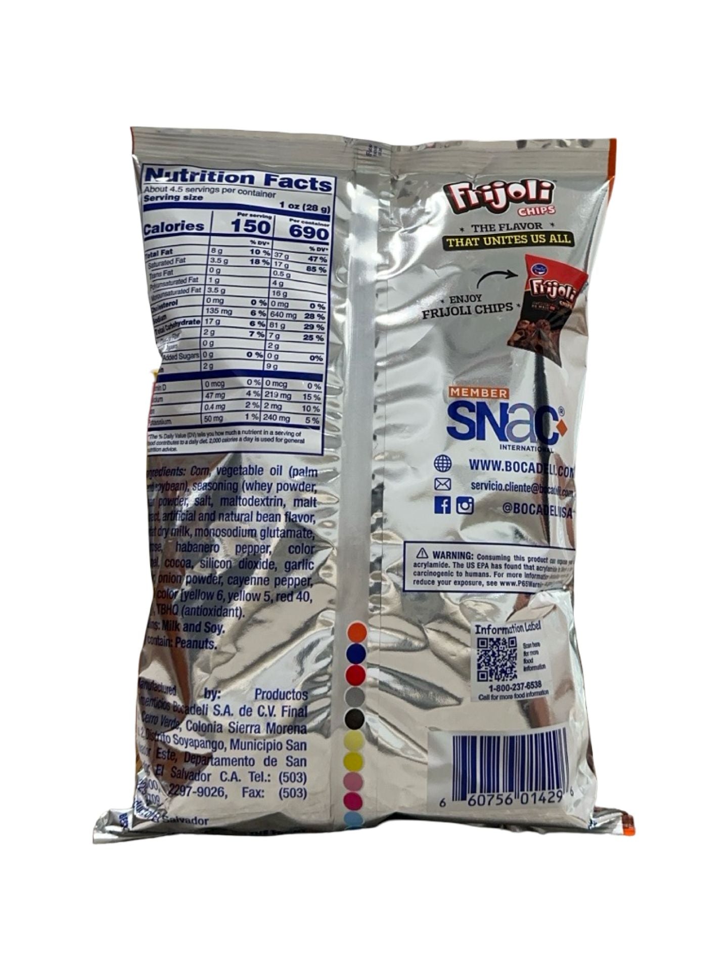 Tortillas de Maíz con Frijoles y Chile Frijoli Chips 125 g